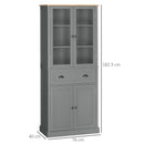 HOMCOM Tall Kitchen Cupboard, 5-tier Storage Cabinet with Adjustable Shelves