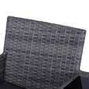 Outsunny Rattan Garden Bench w/ Centre Table 2-Seater -  Grey