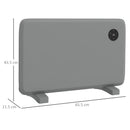 HOMCOM Electric Convector Heater, Quiet Space Heater w/ LED Display