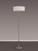 Banham Floor Lamp with 3 Lights Nickel & White