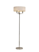 Banham Floor Lamp with 3 Lights Nickel & White