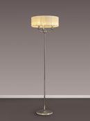 Banham Floor Lamp with 3 Lights Nickel & Cream