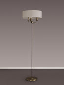 Banham Floor Lamp with 3 Lights Antique Brass & White