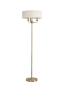 Banham Floor Lamp with 3 Lights Antique Brass & White