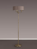 Banham Floor Lamp with 3 Lights Antique Brass & Grey