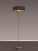 Banham Floor Lamp with 3 Lights Antique Brass & Black