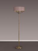 Banham Floor Lamp with 3 Lights  Antique Brass & Taupe