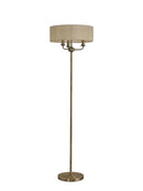 Banham Floor Lamp with 3 Lights Antique Brass & Cream