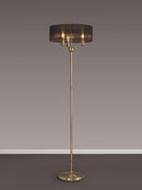 Banham Floor Lamp with 3 Lights Antique Brass & Black