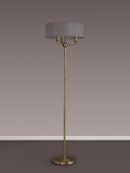 Banham Floor Lamp with 3 Lights Antique Brass & Grey