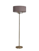 Banham Floor  Lamp with 3 Lights Antique Brass & Grey