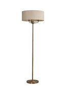 Banham Floor Lamp with 3 Lights Antique Brass & Ivory