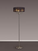 Banham Floor Lamp with 3 Lights Nickel & Black