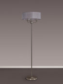 Banham Floor Lamp with 3 Lights Nickel & Grey