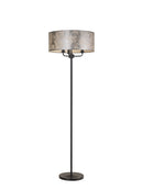 Banham Floor Lamp with 3 Lights   Matt Black & Silver