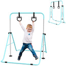 HOMCOM Adjustable Height Foldable Kids Purple Gymnastics Bar With Non-Slip Mats