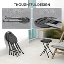Outsunny Folding Stool Set of 4, Decorative Garden Stool Set