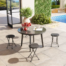 Outsunny Folding Stool Set of 4, Decorative Garden Stool Set