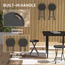 Outsunny Folding Stool Set of 4, Decorative Garden Stool Set