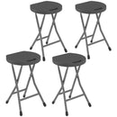 Outsunny Folding Stool Set of 4, Decorative Garden Stool Set