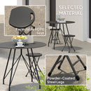 Outsunny Folding Stool Set of 4, Decorative Garden Stool Set