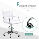 HOMCOM PU Leather Computer Chair, Adjustable Height-White