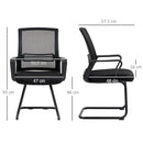 HOMCOM Meeting Office Chair, Mesh Reception Chair with Sled Base, Black
