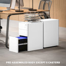 Vinsetto Steel Filing Cabinet with Lock and Wheels for Home Office