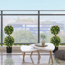 HOMCOM Set Of 2 Potted Artificial Plants With Lavender Flowers