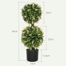 HOMCOM Set Of 2 Potted Artificial Plants With Lavender Flowers