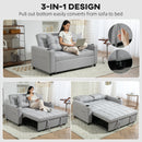 HOMCOM 2 Seater Pull Out Sofa Bed with Pockets for Living Room