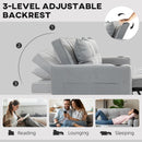 HOMCOM 2 Seater Pull Out Sofa Bed with Pockets for Living Room