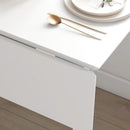 Extendable Kitchen Table for 2-4, Folding Drop Leaf Dining Table, White