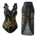 Tummy Control Swimsuit with Cover Up Skirt