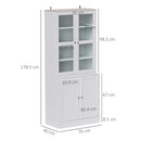 HOMCOM Modern Bookcase Display Storage Cabinet w/ Doors Adjustable Shelves
