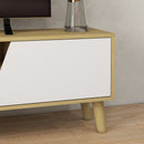 HOMCOM TV Unit Cabinet For TVs Up To 65 Inch TV Stand With Shelves, Oak