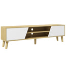 HOMCOM TV Unit Cabinet For TVs Up To 65 Inch TV Stand With Shelves, Oak