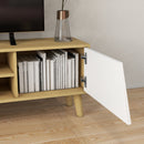HOMCOM TV Unit Cabinet For TVs Up To 65 Inch TV Stand With Shelves, Oak