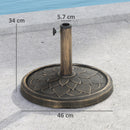 Outsunny 12kg Resin Garden Parasol Base Sun Umbrella Base, Bronze Tone