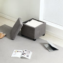 HOMCOM 40 cm Ottoman Storage Box with Removable Lid, Foot Rest