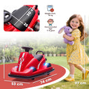 AIYAPLAY Electric Kids Bumper Car With 360 Degree Rotation Spin, Red