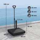 Outsunny Garden Parasol Base Parasol Stand, Sand/Water Filled, Black