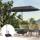 Outsunny Garden Parasol Base Parasol Stand, Sand/Water Filled, Black