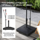 Outsunny Garden Parasol Base Parasol Stand, Sand/Water Filled, Black