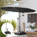 Outsunny Garden Parasol Base Parasol Stand, Sand/Water Filled, Black