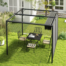 Outsunny Metal Pergola Patio Sun Shelter Grape Tent Retractable Canopy UV Cut
