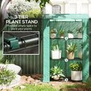 Outsunny 3 Tier Mini Greenhouse with PE Cover, Roll-Up Door, White