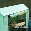 Outsunny 3 Tier Mini Greenhouse with PE Cover, Roll-Up Door, White