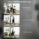 SPORTNOW Smith Machine Power Rack with Pull Up Bar, Lat Pull Down System