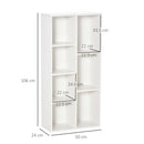HOMCOM Bookcase Modern Bookshelf Cabinet For Home Office White